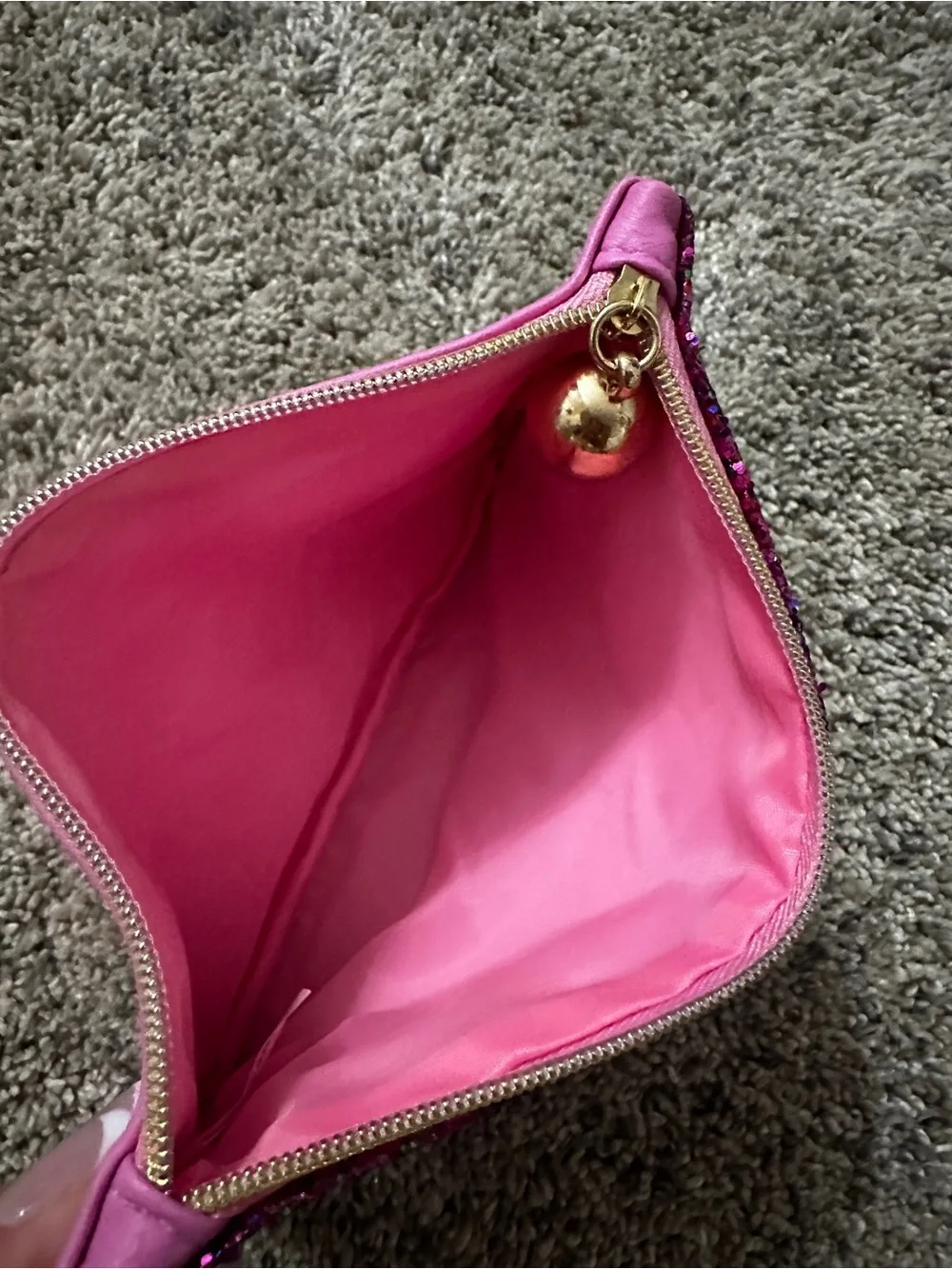 Sparkle Two-Tone Glitter Clutch - Pink & Green
